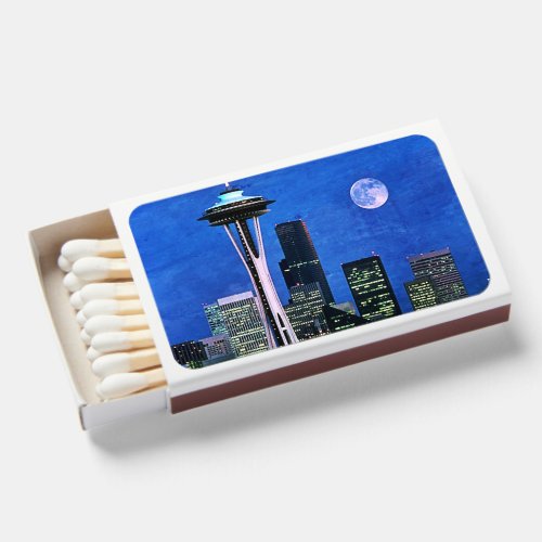 Blue Seattle Skyline Downtown Skyline Matchboxes