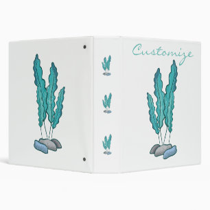 Blue Seaweed Algae Thunder_Cove 3 Ring Binder