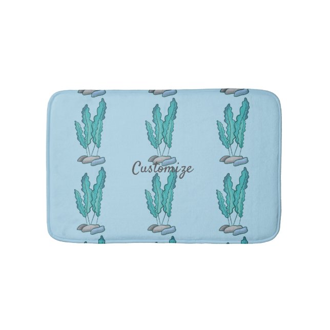 Blue Seaweed Algae Thunder_Cove Bath Mat (Front)