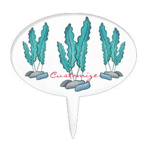 Blue Seaweed Algae Thunder_Cove Cake Topper