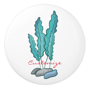 Blue Seaweed Algae Thunder_Cove Ceramic Knob
