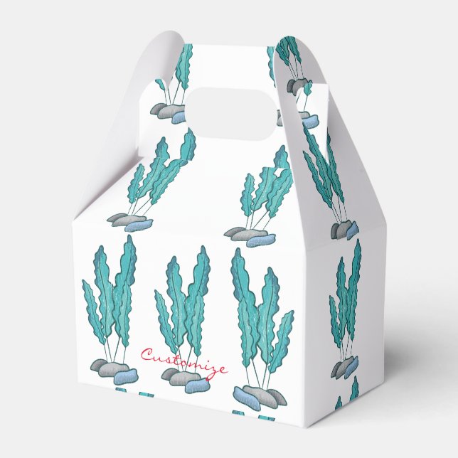 Blue Seaweed Algae Thunder_Cove Favor Boxes (Front Side)