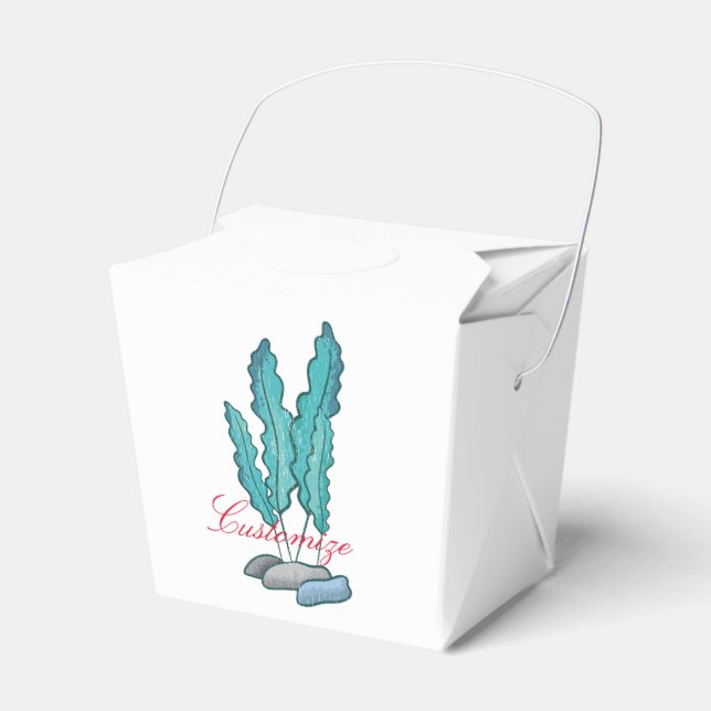 Blue Seaweed Algae Thunder_Cove Favor Boxes (Front Side)