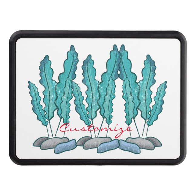 Blue Seaweed Algae Thunder_Cove Hitch Cover (Front)