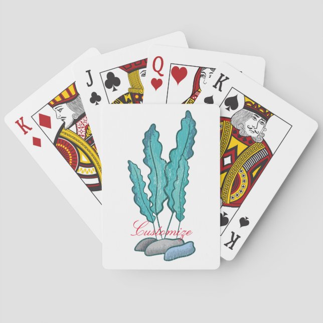 Blue Seaweed Algae Thunder_Cove Poker Cards (Back)