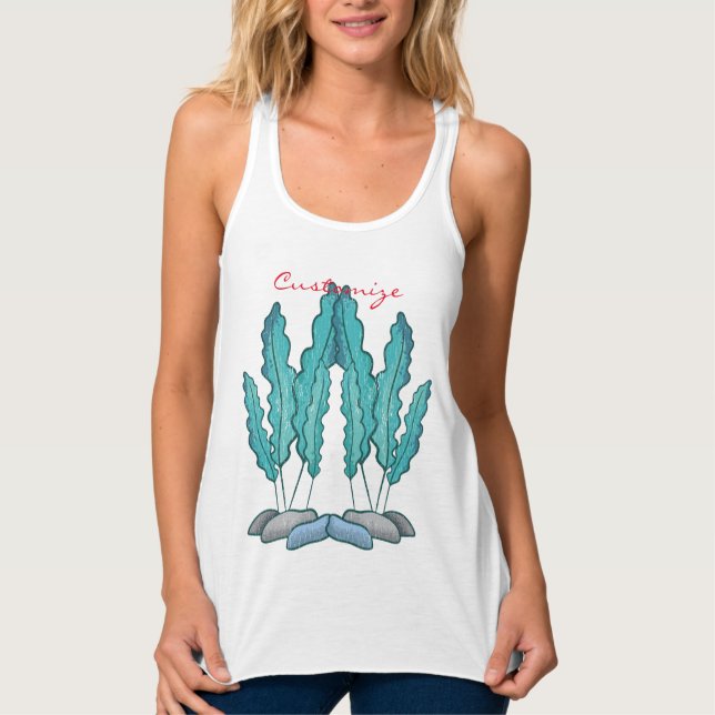 Blue Seaweed Algae Thunder_Cove Tank Top (Front)