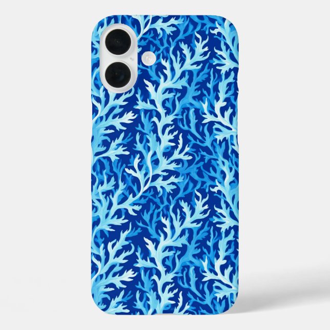 Blue Seaweed Coastal Textile Pattern Case-Mate iPhone Case (Back)