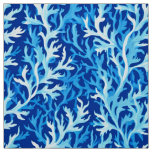 Blue Seaweed Coastal Textile Pattern Fabric