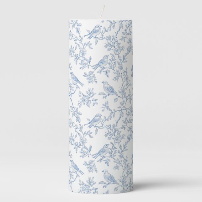 Blue Secret Garden Toile Candle (Front)