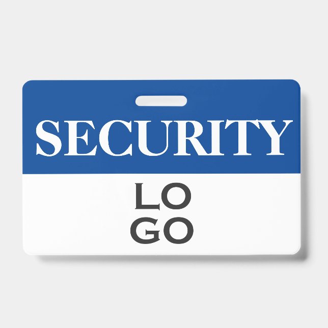 Blue Security with Custom Logo ID Badge (Front)