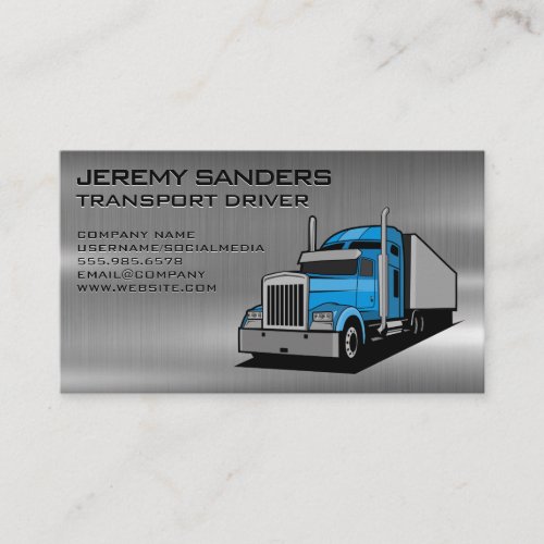 Blue Semi Truck  Trucking Industry Business Card