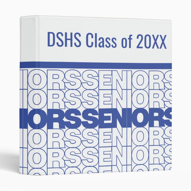Blue Seniors Seniors Seniors 3 Ring Binder (Front/Spine)