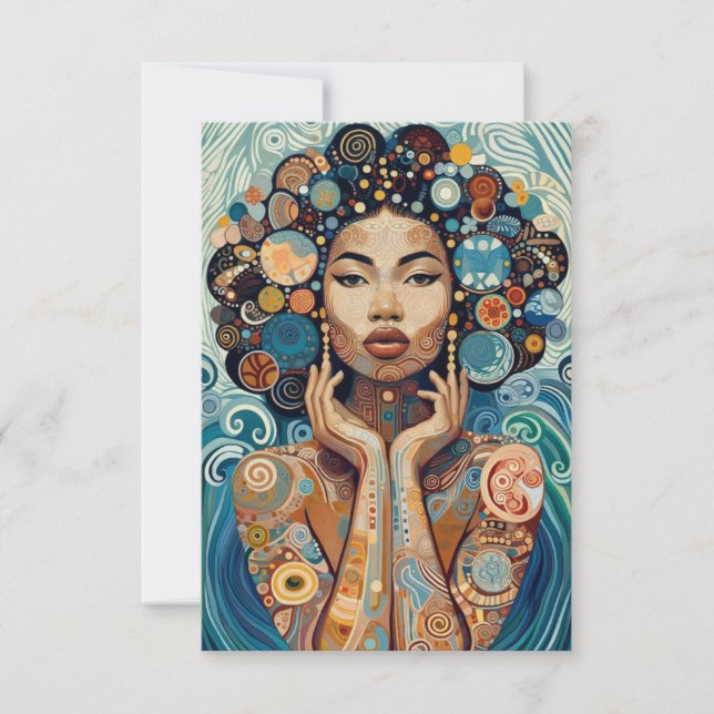 "Blue Serenity" Flat Thank You Card (Front)