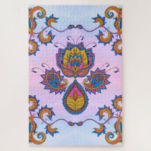 Blue Serenity Garden – Floral Pastel Dream Jigsaw Puzzle