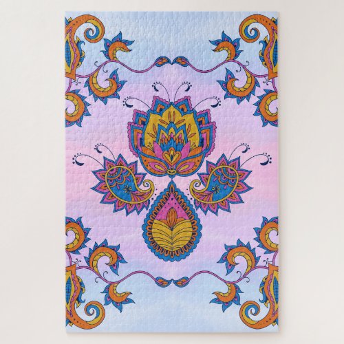 Blue Serenity Garden – Floral Pastel Dream Jigsaw Puzzle