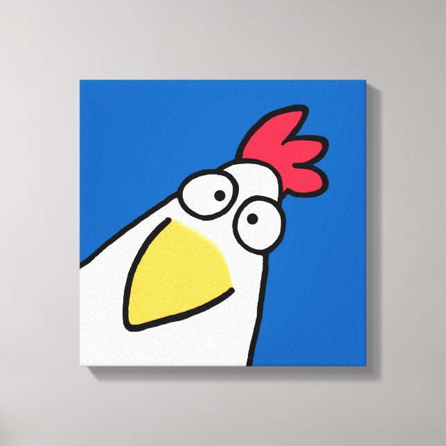 Blue SERIOUS CHICKEN by Sandra Boynton Canvas Print (Front)