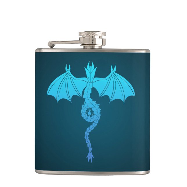 Blue Serpent Dragon Flask (Front)