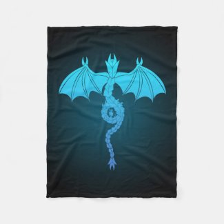 Blue Serpent Dragon Fleece Blanket