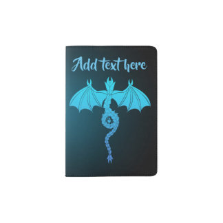 Blue Serpent Dragon Passport Holder
