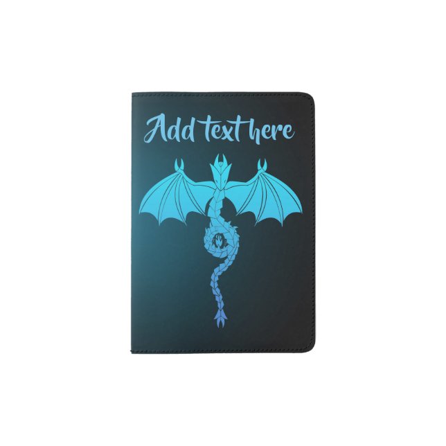 Blue Serpent Dragon Passport Holder (Front)