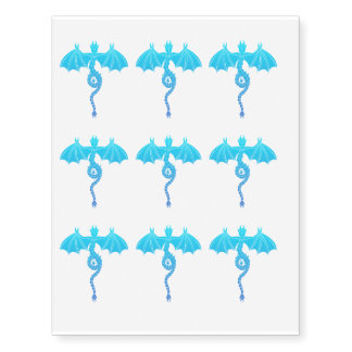 Blue Serpent Dragon Temporary Tattoos