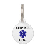 Blue Service Dog Personalized Medical Round Id Tag at Zazzle