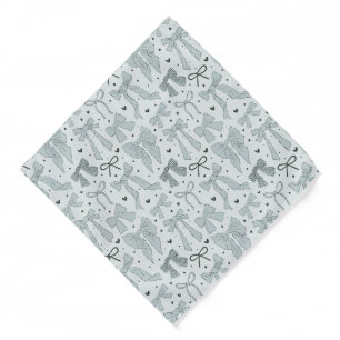 Blue Shabby Chic Bows Pattern Bandana