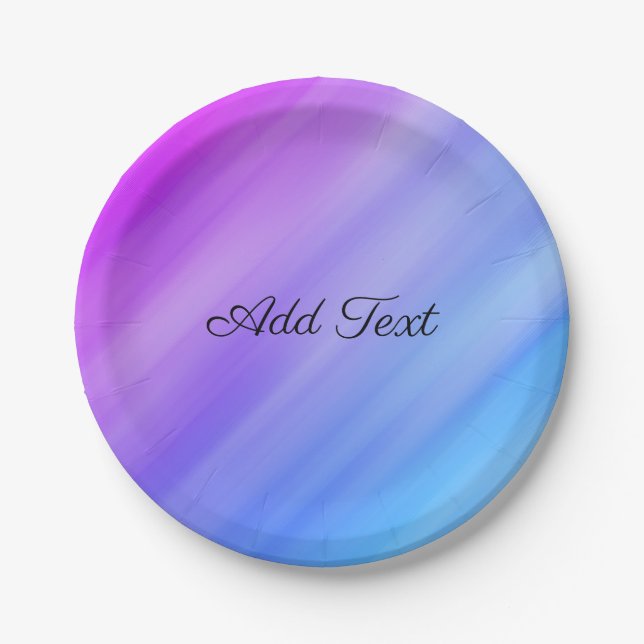 Blue Shade Abstract Paper Plates (Front)