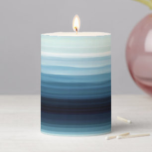 Blue Shade Ombre Pillar Candle