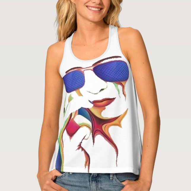 blue shade tank top (Front)