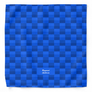 Blue Shades Color Blocks Pocket Square Bandana