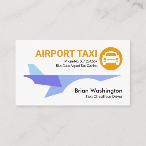 Blue Shades Jet Plane Yellow Airport Taxi Driver Business Card