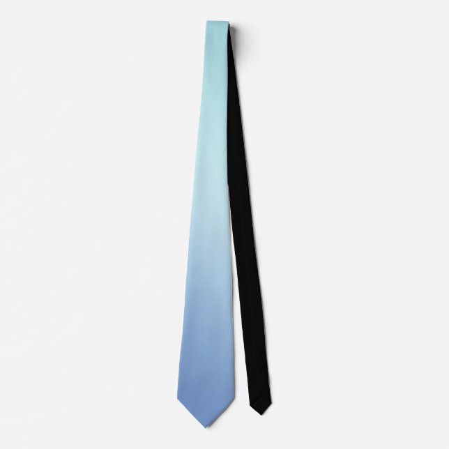 Blue Shades Ombre Gradient Blur Abstract Design Neck Tie (Front)