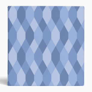 Blue Shades Rhombus And Hexagon Pattern Binder