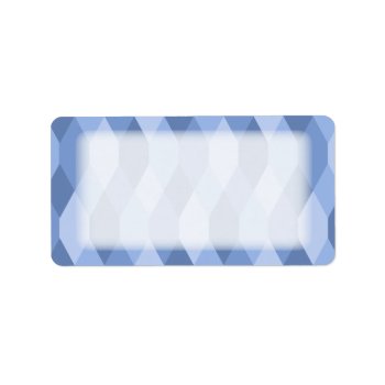 Blue Shades Rhombus And Hexagon Pattern Label by CozyMode at Zazzle