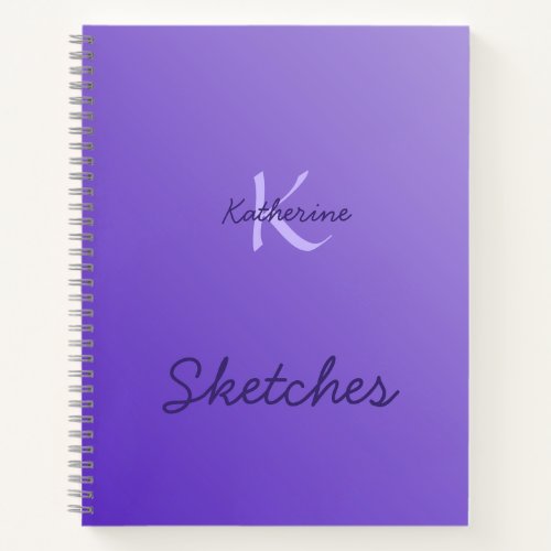 Blue Shades Sketchbook Monogram Notebook