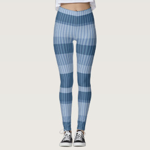 blue shades striped vertical pattern leggings