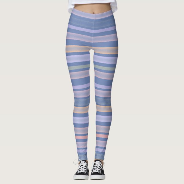 Blue shades stripes leggings (Front)
