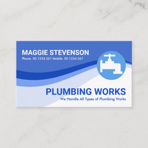 Blue Shades Water Waves Plumber Business Card