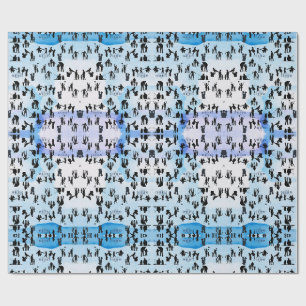 Blue Shadow Fathers Day Wrapping Paper
