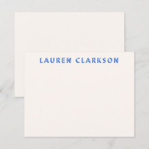 Blue Shadow Name Stationery Back Save The Date