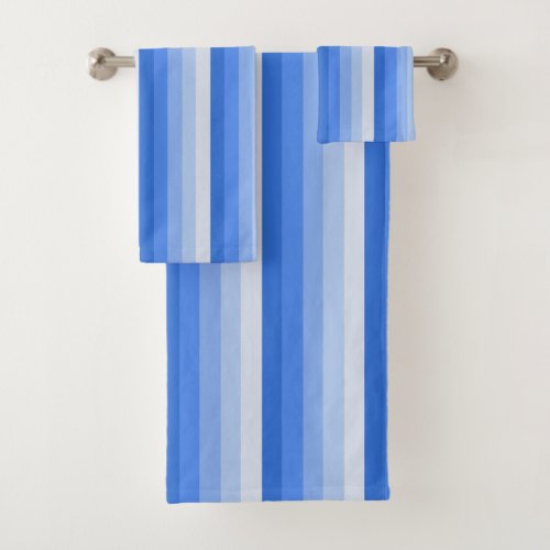 Blue shadow stripes bath towel set