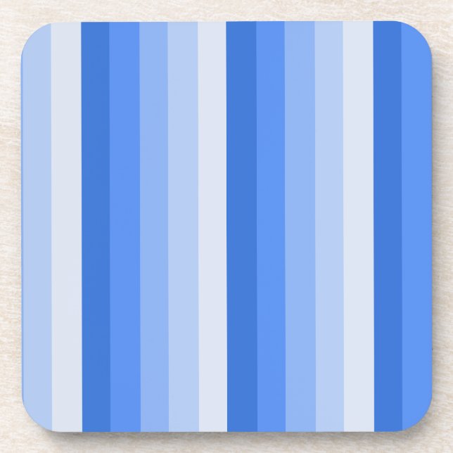 Blue shadow stripes beverage coaster (Front)