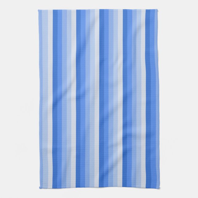 Blue shadow stripes kitchen towel (Vertical)