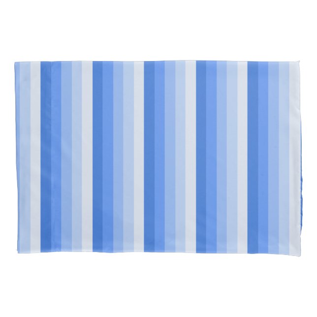 Blue shadow stripes pillow case (Front)