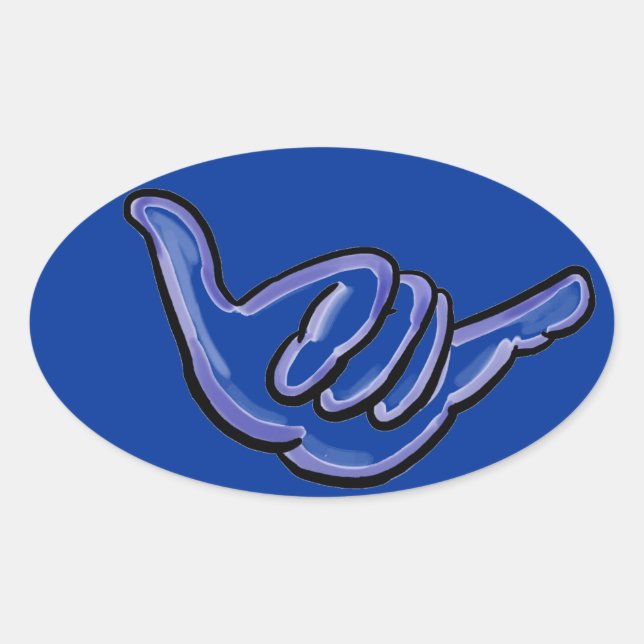 Blue shaka hawaii sticker (Front)