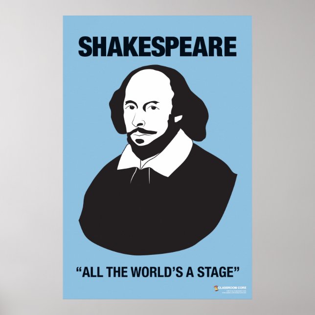 Blue Shakespeare Classroom Poster (Front)
