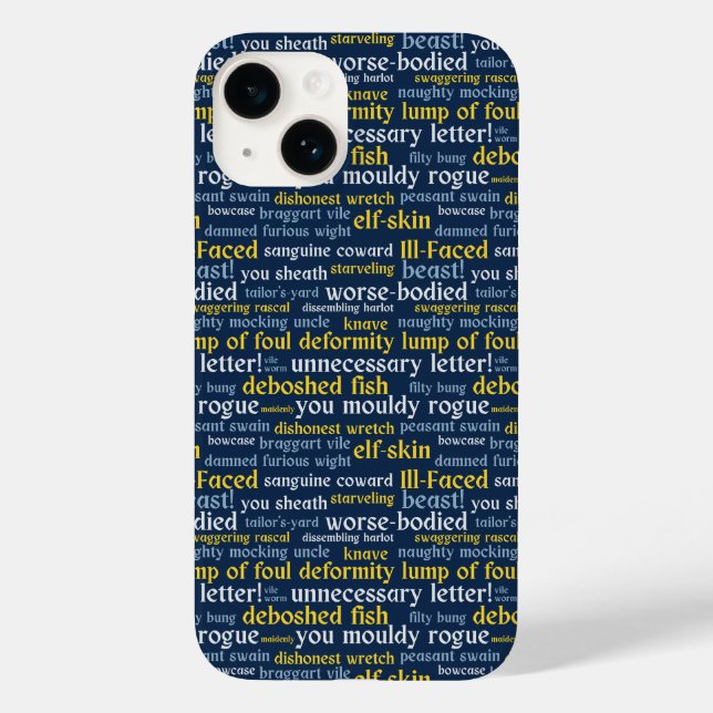 Blue Shakespeare Insult Funny Classic Literature Case-Mate iPhone Case (Back)