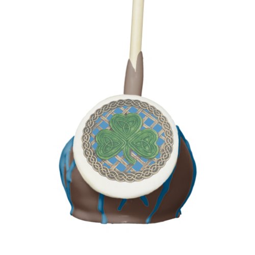 Blue Shamrock On Celtic Knots Cake Pops