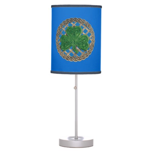 Blue Shamrock On Celtic Knots Desk Lamp